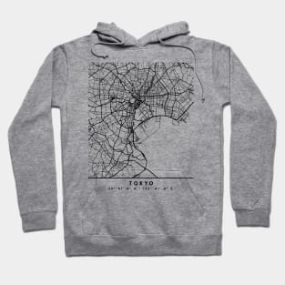 TOKYO JAPAN BLACK CITY STREET MAP ART Hoodie